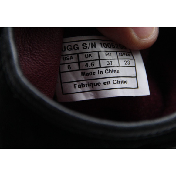 Ugg Lesley Boots Womens 6 Leather Waterproof Wedge Heel Knee High 1005266 - Picture 10 of 10